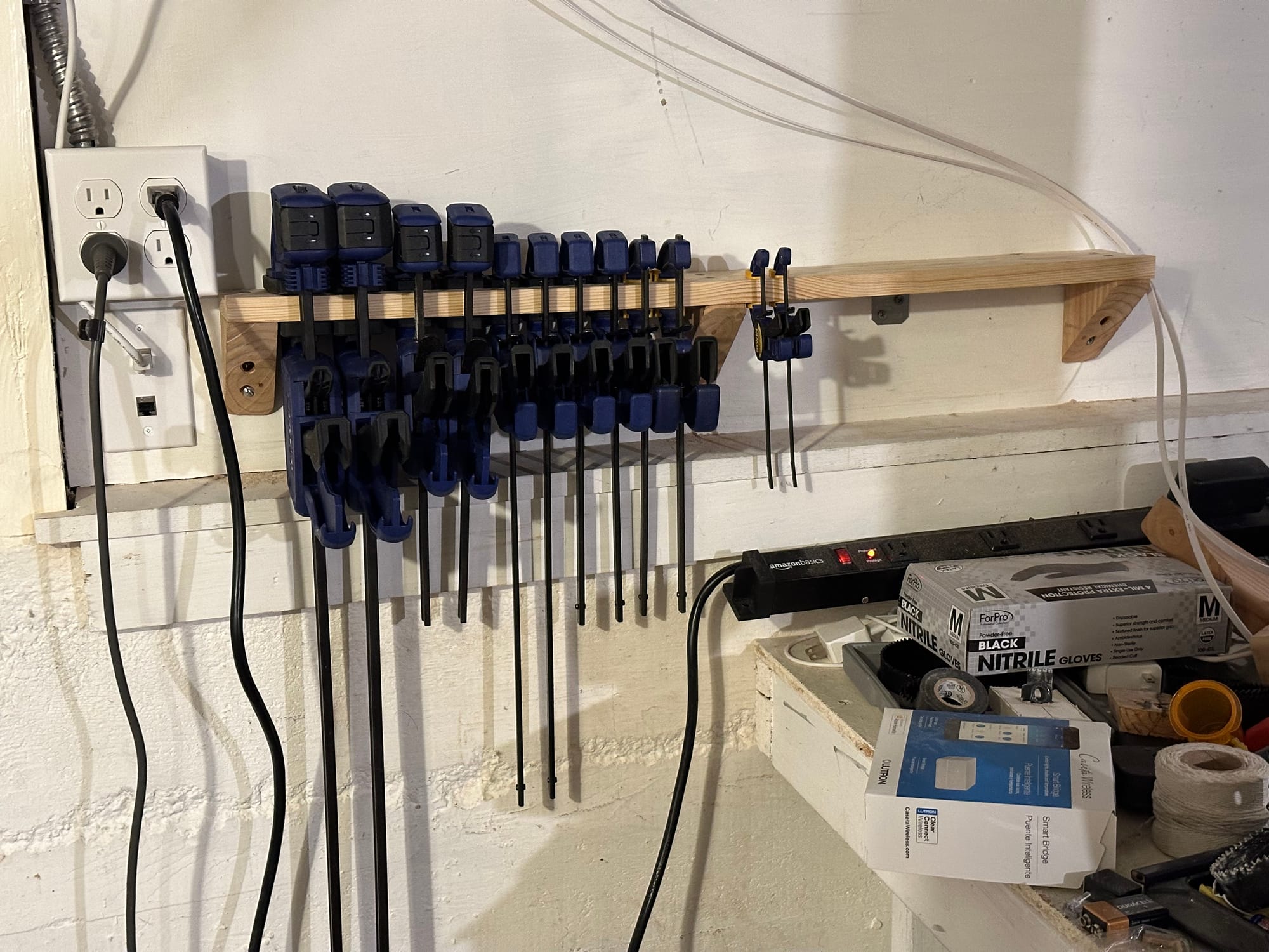 Hanging clamp storage